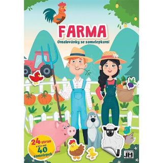 Obrázek z Omalovánky A4 se samolepkami Farma 